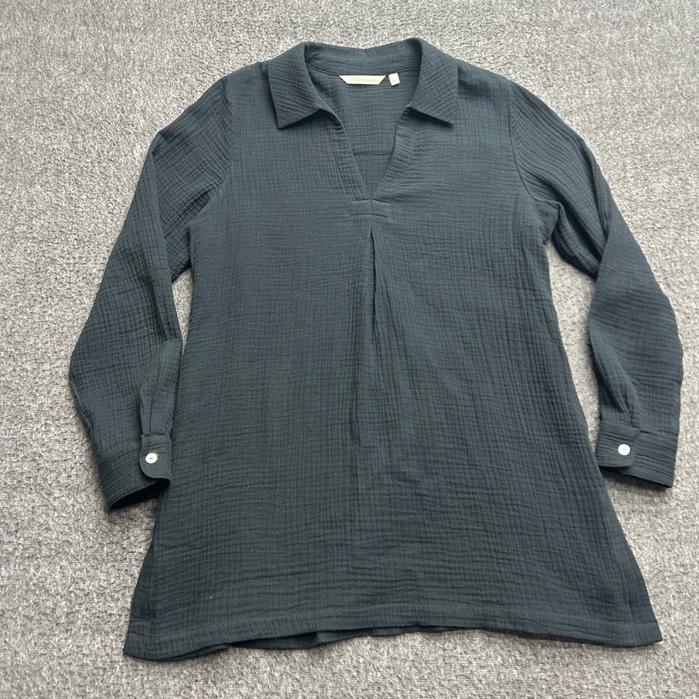 Soft‎ Surroundings Black Cotton Tunic Womens Small Minimal Capsule Lagen - Picture 3 of 7